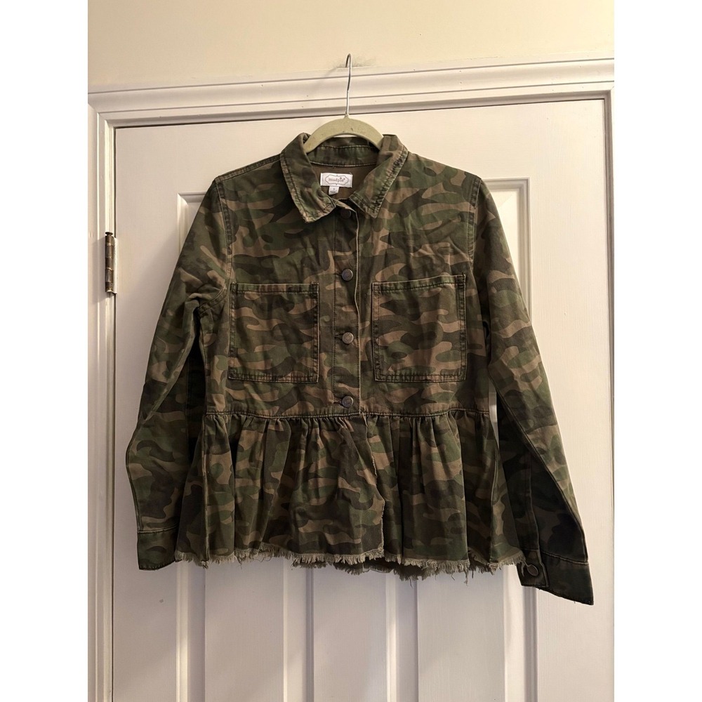 #1U Mudpie Camo Jacket Small Raw Hem